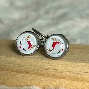 2 for $14 Handmade Reindeer Lever Back Earrings